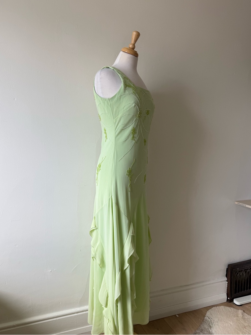 JiaLi Collection Lime Green Beaded Y2K Formal Dress Fairy Prom/Wedding Gown - Picture 6 of 8